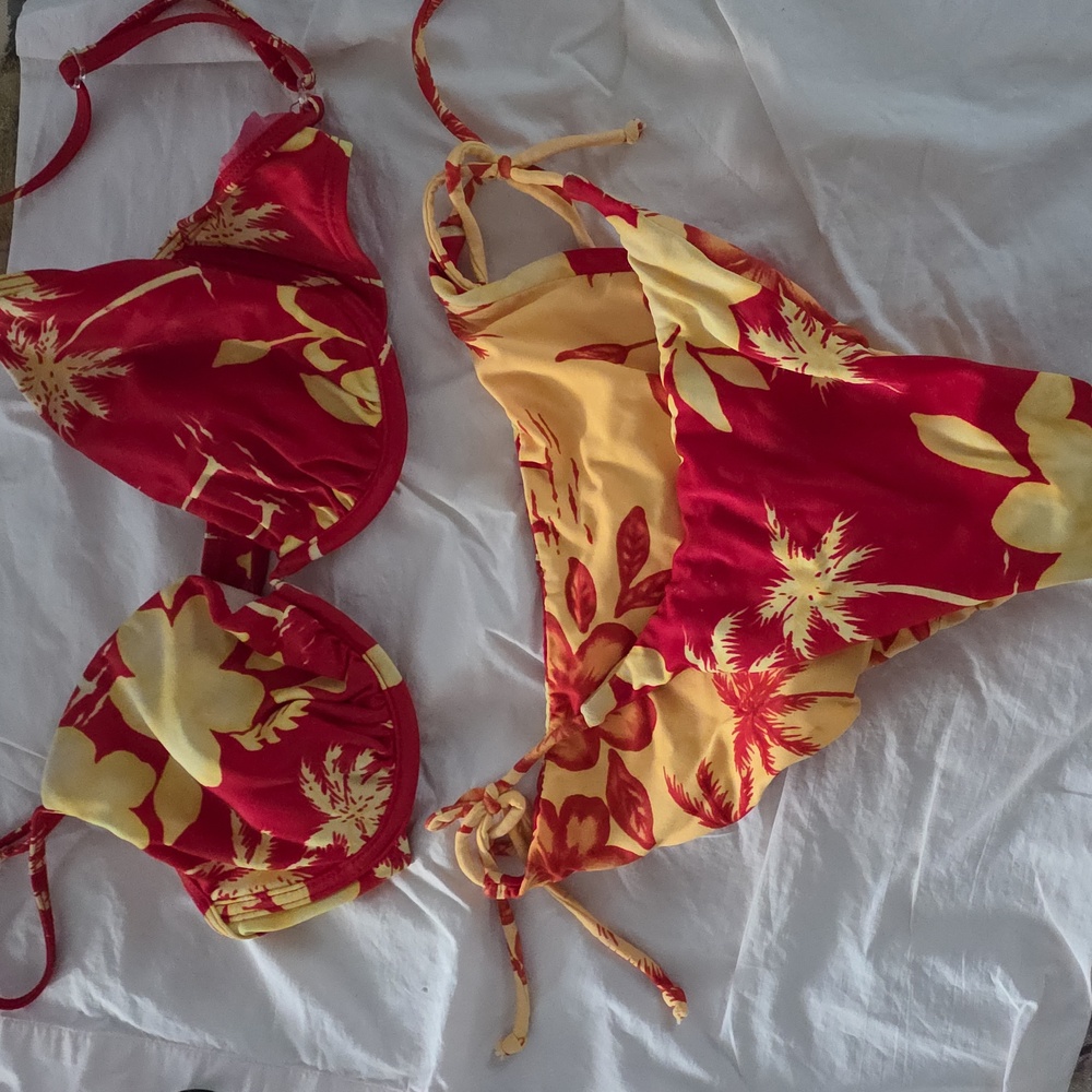 Esprit Vibrant Red and Yellow Bikini
